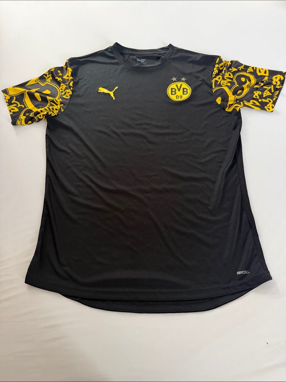 Puma Black and Yellow BVB Short Sleeve Training Top